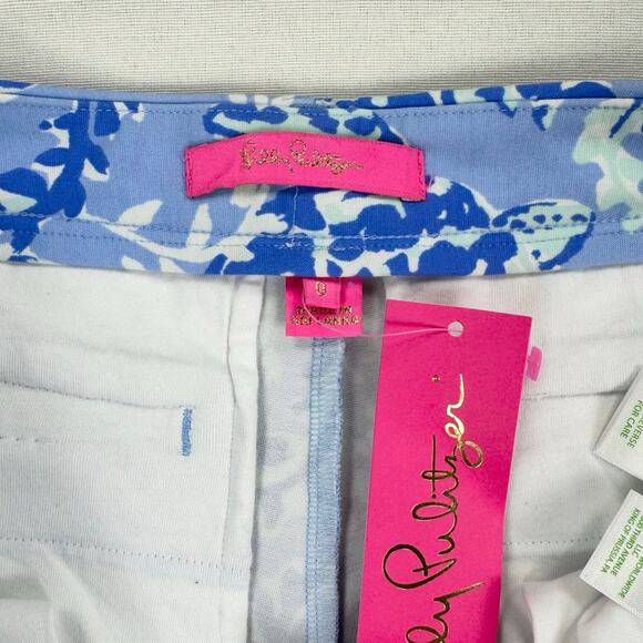 Lilly Pulitzer Womens Callahan Knit Short 0 Blue Periwinkle Turtlely Awesome - Picture 4 of 11